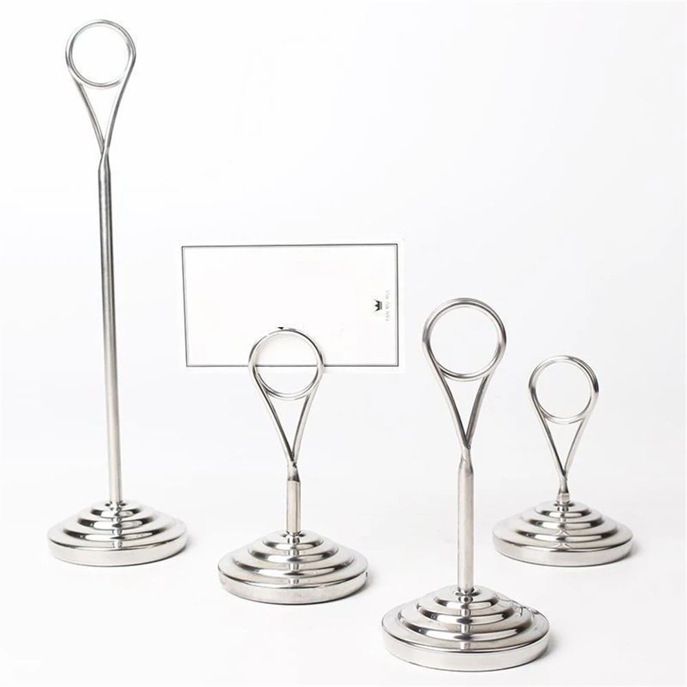 Stainless Steel Clip Wedding Name Card Clamp Restaurant Price Tag Display Seat Label Holder Desk Sign Picture Photo Clip Rack
