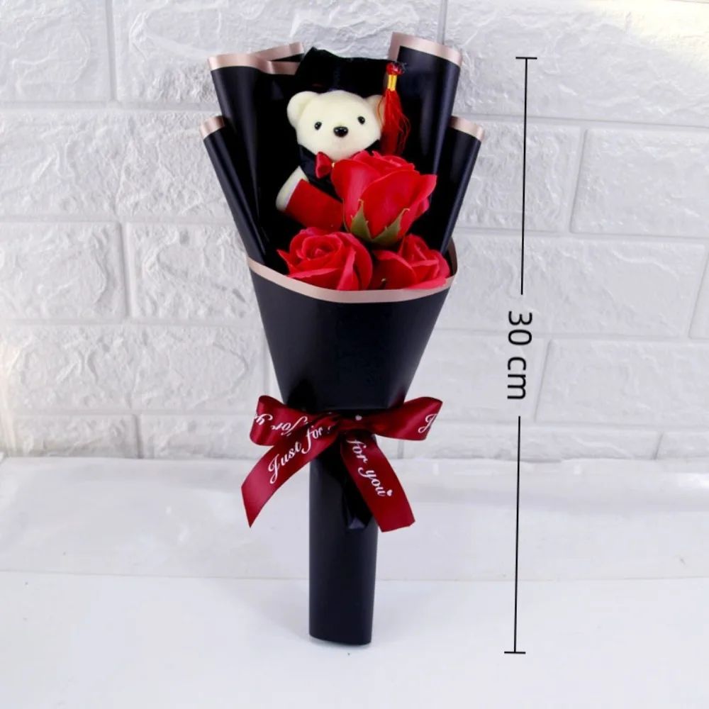 Orso di girasole Bouquet Decorazione del bouquet Peluche Cartone animato Orso adorabile Regalo di laurea di San Valentino Bouquet di animali