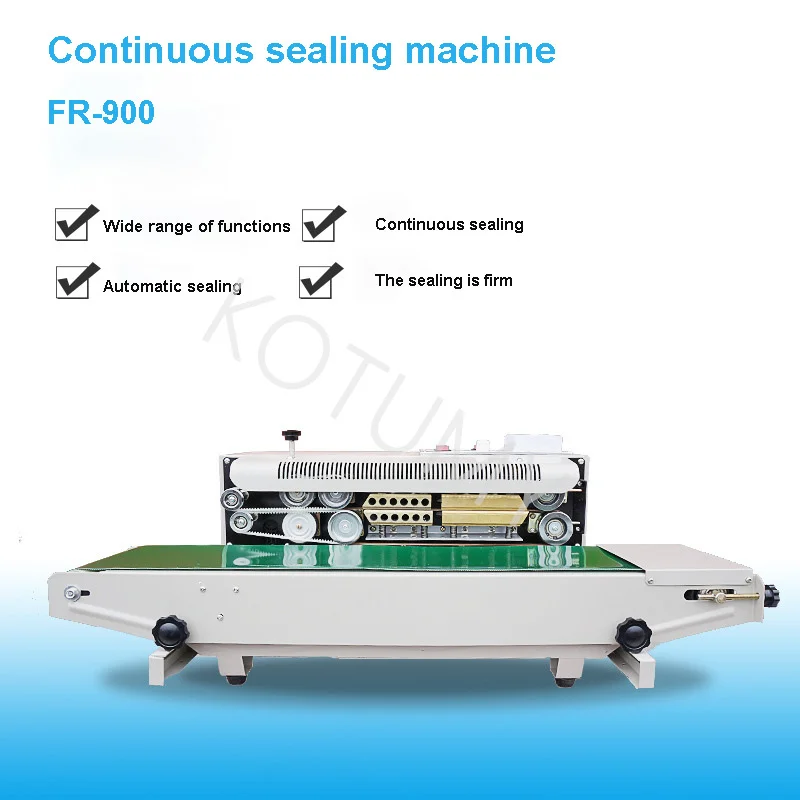 FR-900 Plastic Bag Band Continuous Aluminum Bag Sealing Machine Sealer Auto Horizontal Bag Sealer 220v