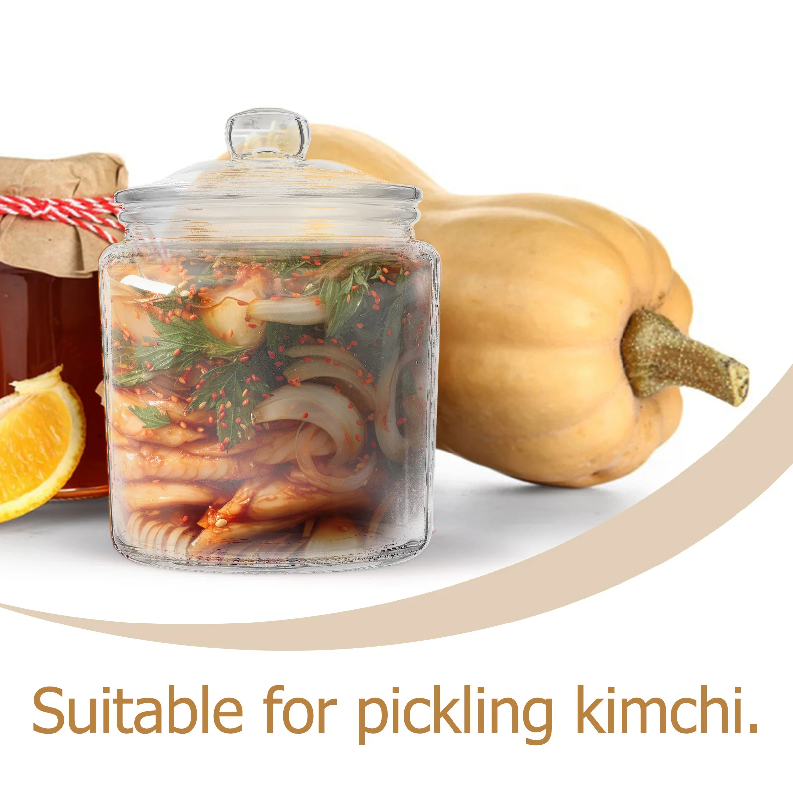 Frasco de Vidrio Extra Grande para Almacenamiento, Recipiente Transparente para Encurtidos, para Fermentar Kimchi y Col en Escabeche, Frasco para Conservación de Alimentos