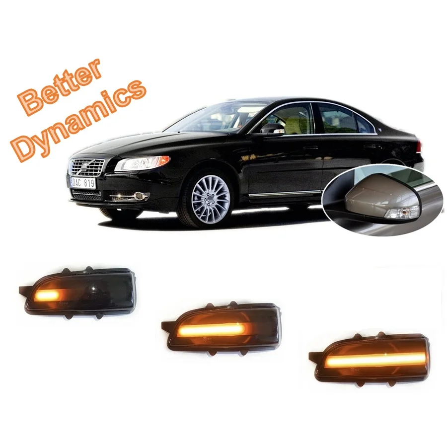 

for Volvo S80 MK2 2.0T 2.5T T5 T6 124 AS 2006 2007 2008 2009 2010 2011 Dynamic LED Blinker Indicator Mirror Turn Light Signal