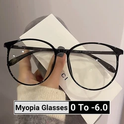 New Big Frame Anti-blue Light Near Sight Glasses Finished Myopia Glasses for Women Men Optical Prescription Eyewear 0 To -6.0
