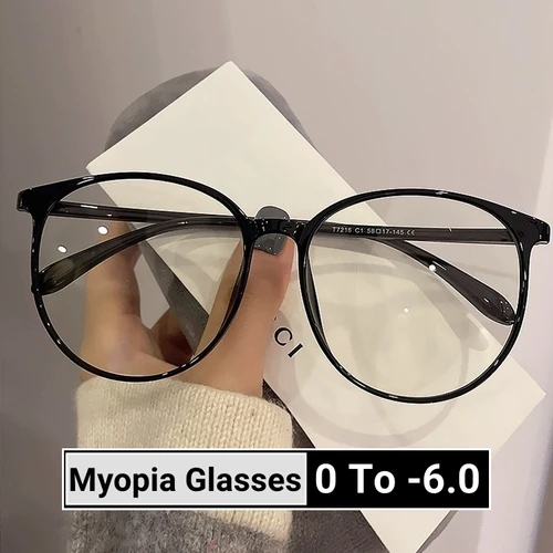 Nuevas gafas de visión cercana con luz azul y marco grande, gafas para miopía terminadas para mujeres y hombres, gafas graduadas ópticas de 0 a 6,0