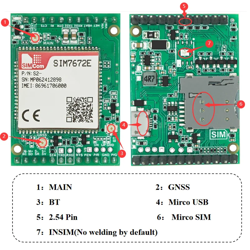 В НАЛИЧИИ!!!! ХОРОШЕВАЯ ПЛАТА ИЗ МАГАЗИНА M2M В НАЛИЧИИ! Основная плата SIMcom SIM7670E SIM7670G SIM7670NA LTE CAT1 4G GNSS