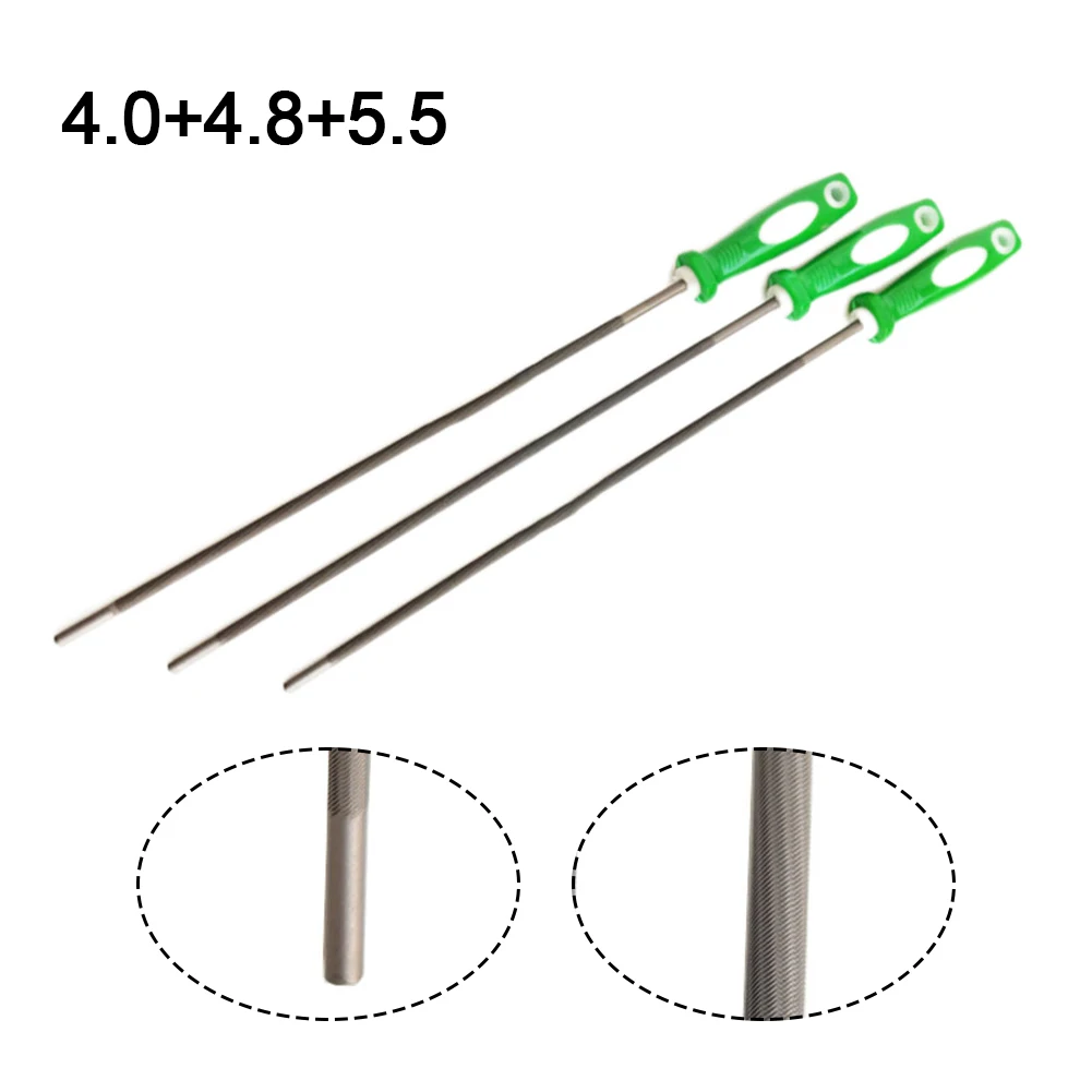 3PCS 4mm/4.8mm/5.5mm Chainsaw Round Files For Sharpening Chain ChainSaw Grinding Sharpening Chainsaw Files