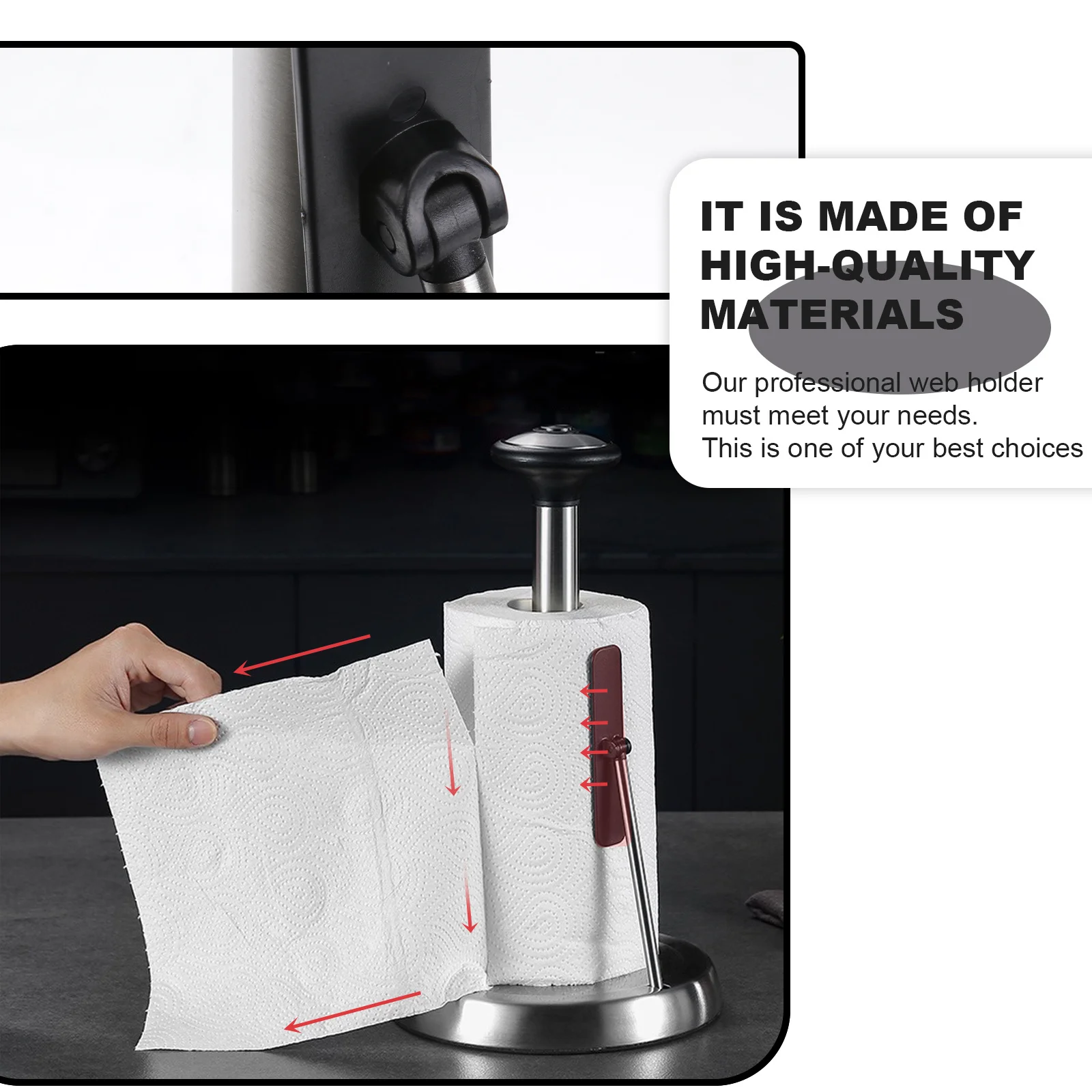 

1 шт. держатель для рулонной бумаги из нержавеющей стали, черная стильная вешалка для салфеток, кухонный органайзер для бумажных полотенец, товары для дома