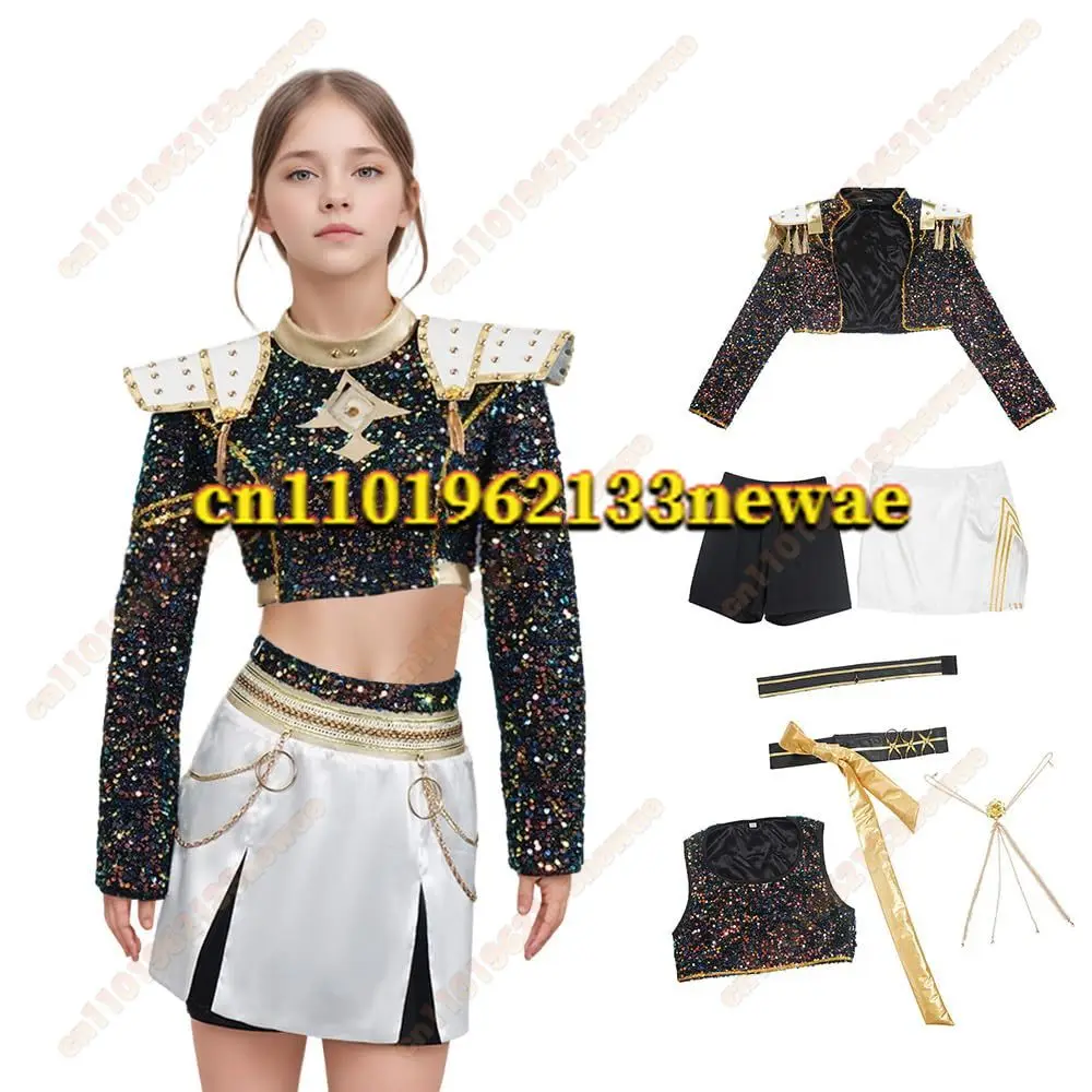 Kpop 악마 사냥꾼 Rumi Zoey Mira 2025 어린이 코스프레 의상 세트 소녀 Huntrix 롤 플레잉 복장