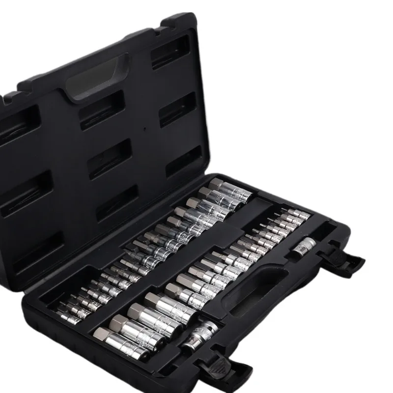

36-Piece metric, auto maintenance tool batch, quick wrench, multi-functional sleeve, wear-resistant and durable