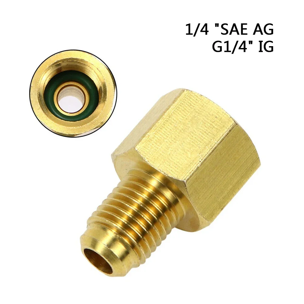 Refrigeration Charging Adapter  Brass Support 1/4'' SAE-AG To G1/4'' IG Nitrogen Adapter Fittings NEW