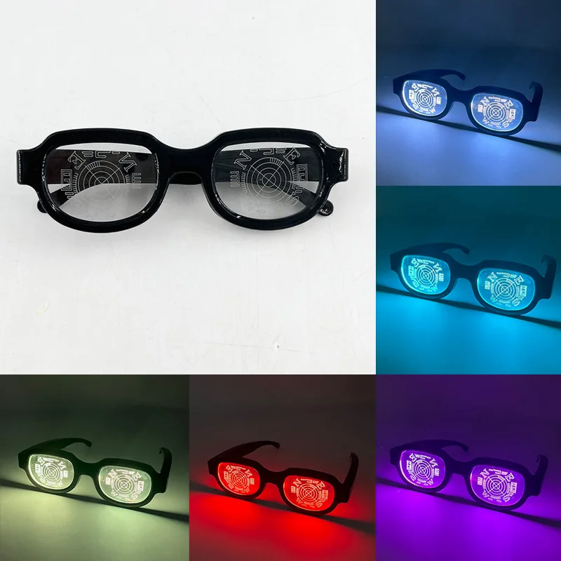 LED-Brille Conan Bühnenaufführung Club Cosplay Conan Performance Requisiten Cyberpunk Cartoon leuchtende Brille Anime lustige Brille