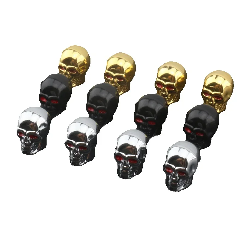 

4Pcs 100% new brand and high-quality Skull Valve Caps ABS Car Wheel Plugs Auto Valve Cover Nipple Caps For Cars Motorcycles Bike