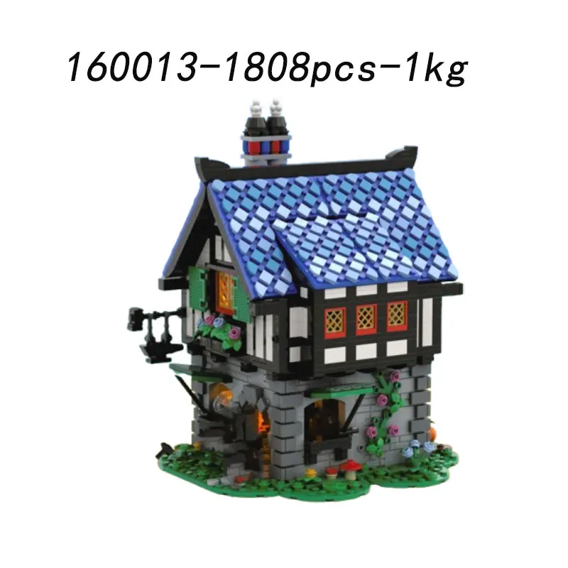 Kleine Partikelmontage-Bausteine MOC-155425 1325 Stück mittelalterliches Haus Schmiedeschäft Schloss Turm Gebäudemodell Spielzeug