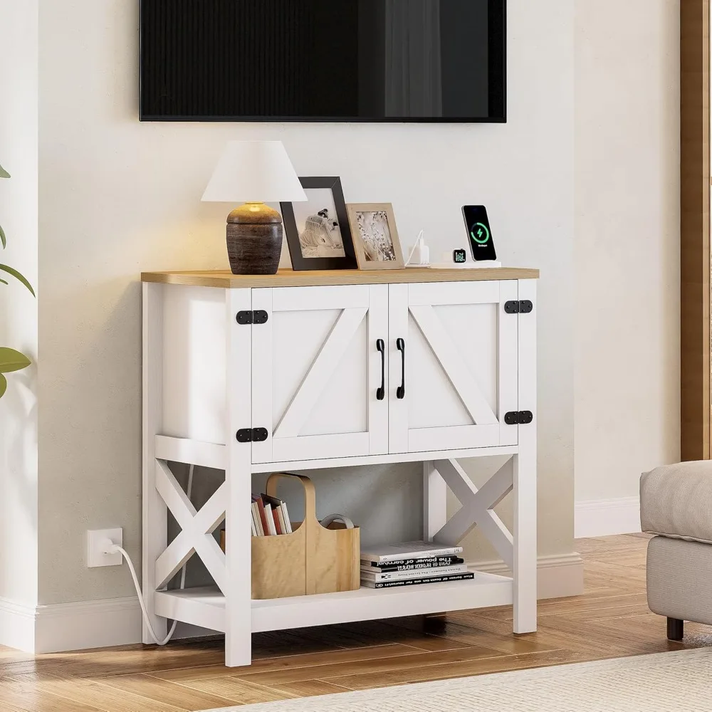 

Консольный столик с розетками, Стол в прихожей в фермерском доме с шкафом и полкой для хранения, Диван-стол, Шкаф для журнального бара для L