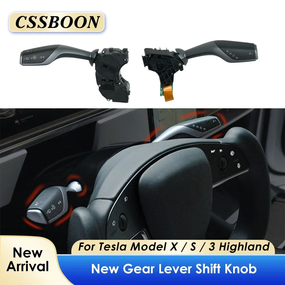 

CSSBON Model X S Physical Gear Shifter Lever for Tesla New 2024 Model 3 Turn Signal Stalks Car Handle Gear Lever Control