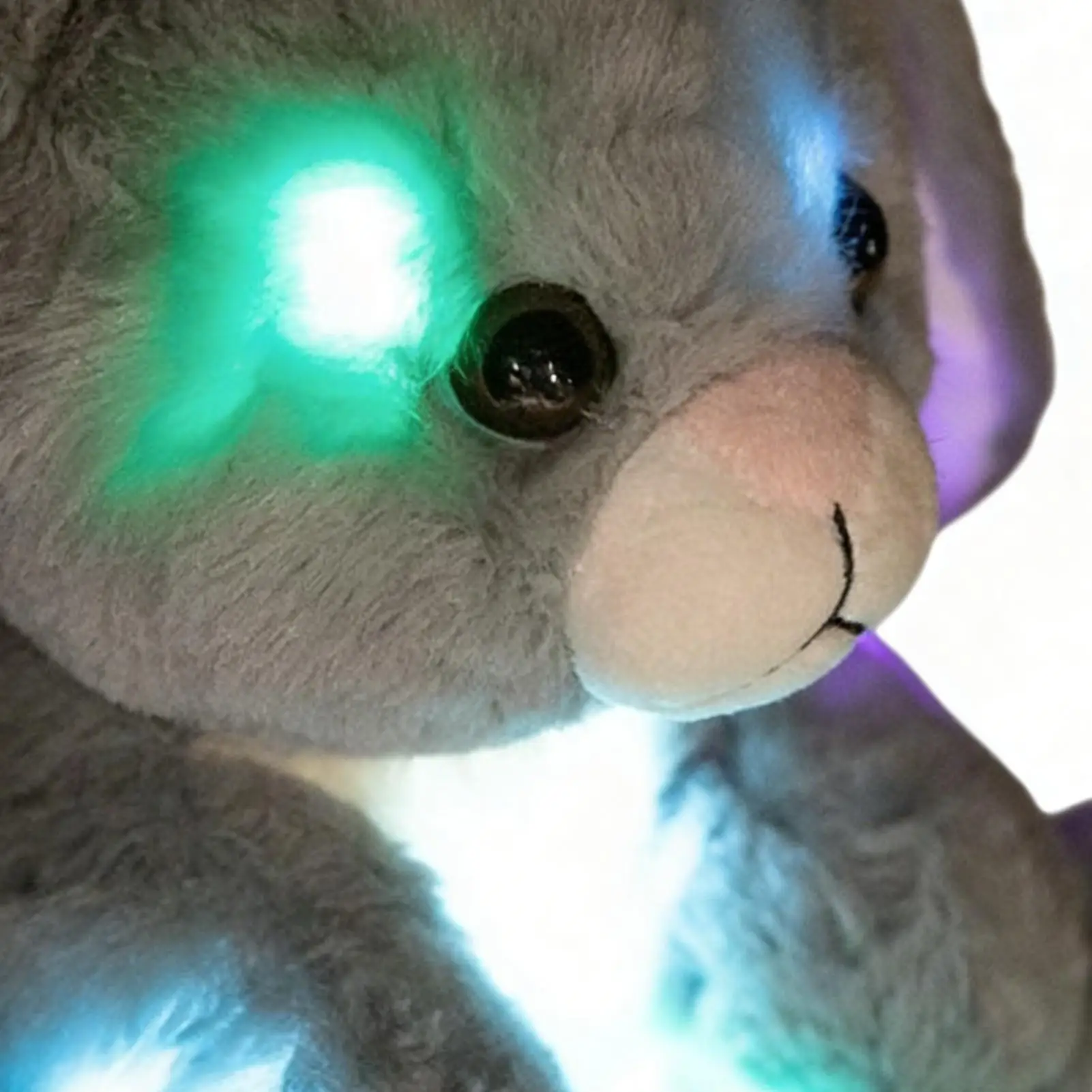 Leuchtendes Stofftier, 9,8 Zoll Hase, kuschelige Puppen, Sammlerspielzeug, gefüllter Hase, Plüsch für Jungen und Mädchen, Zuhause, Kinderzimmer, Schlafzimmer