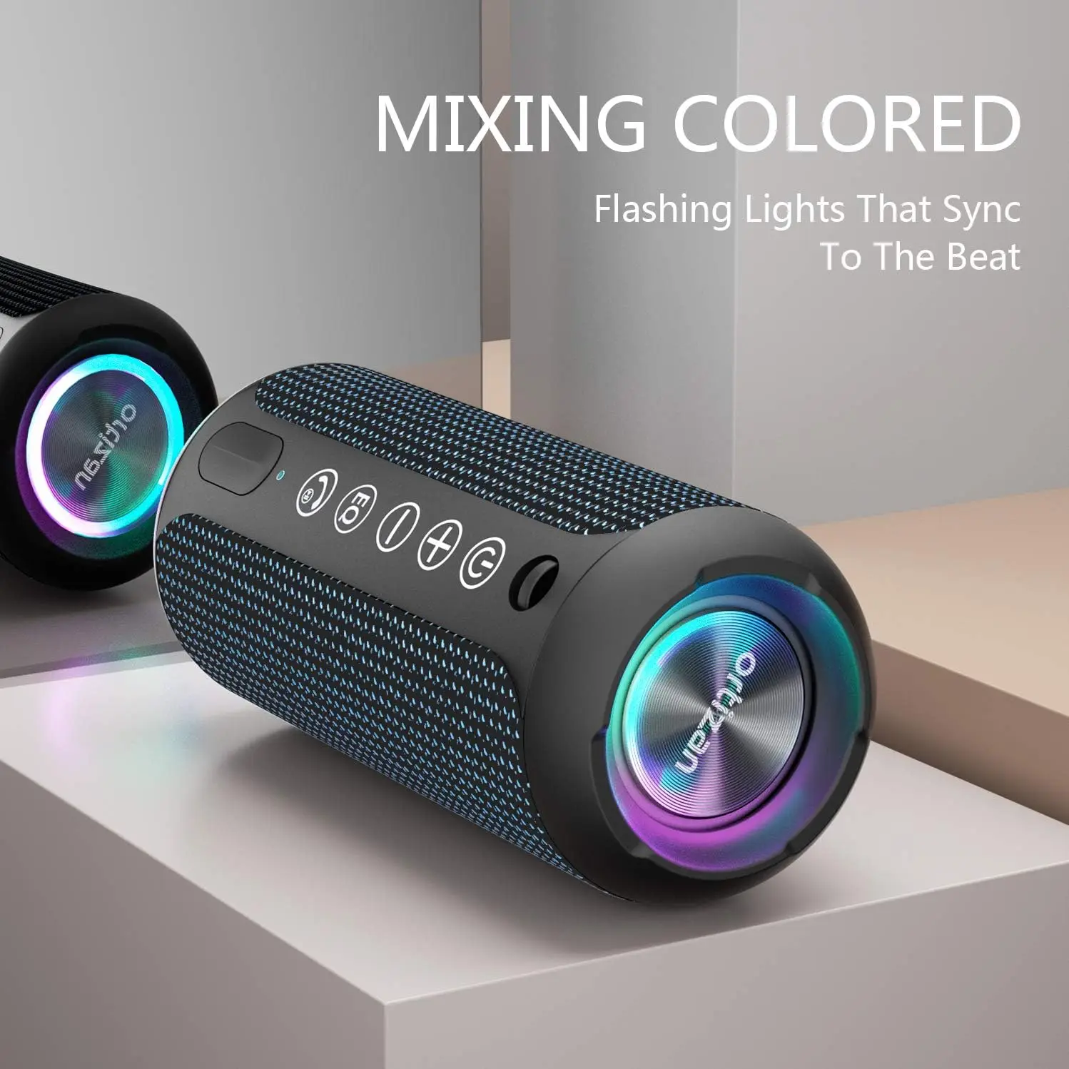 Bluetooth Speaker with HD Sound, Portable Wireless, IPX7 Waterproof, 30H Playtime, TWS Pairing, for Home/Party/Outdoor/Beach