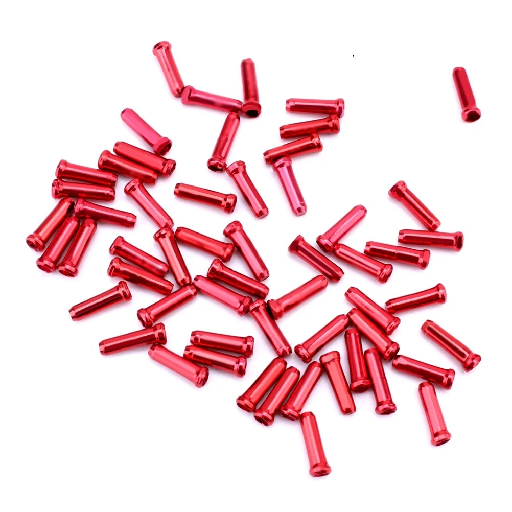 

50 Pcs Line Tail Bike Brake Cable Crimps End Caps Cycling Gear Double Layer