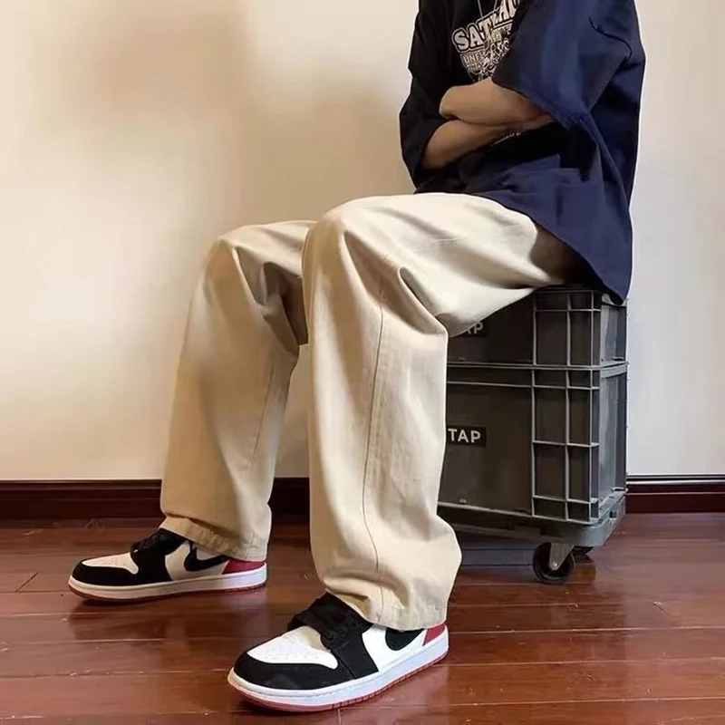 

Straight leg casual pants men's 2025 new pants summer loose and versatile Japanese Hong Kong style straight leg pants