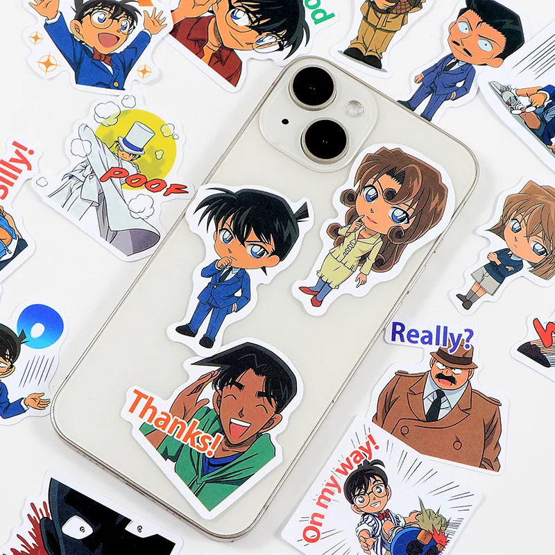 50Pcs Conan Edogawa Anime Stickers Decoration Suitcase Scrapbooking Laptop Phone Stationery Cartoon Detective Manga Kid Sticker