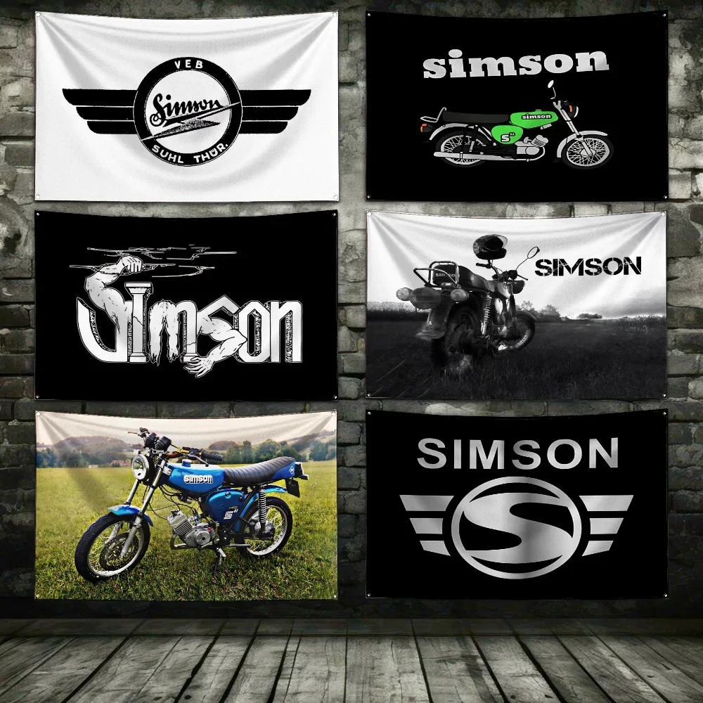 simsons motorcycle  Flag Polyester Digital Printing Banner For Garage or Out door Decoration