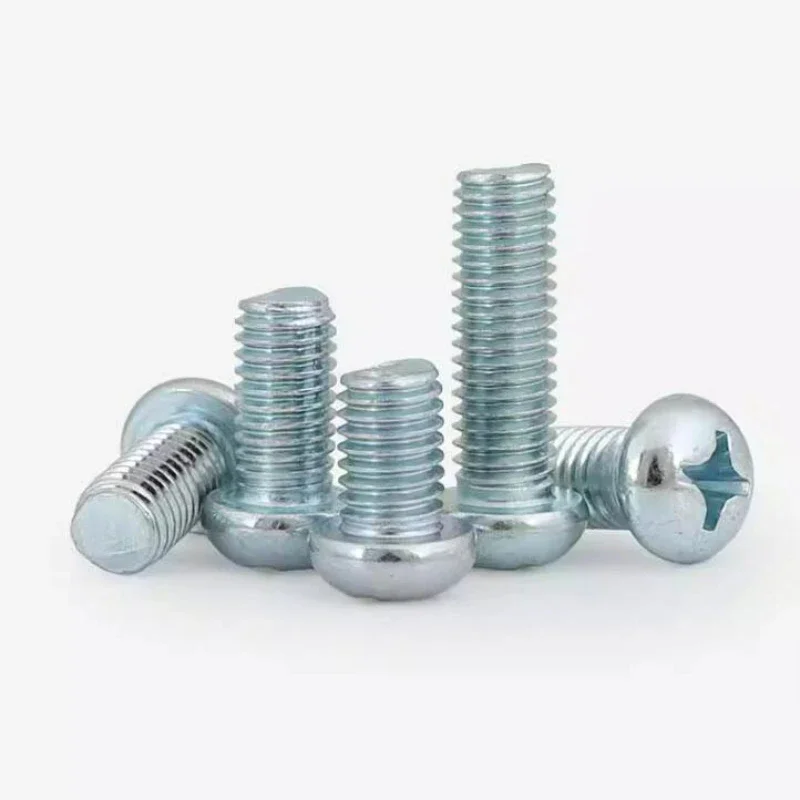 20/50/100/200pcs M2 M2.5 M3 M4 M5 M6 M8 Carbon Steel Grade 4.8 Galvanized Cross Recessed Iron Pan Head Screw GB818-85