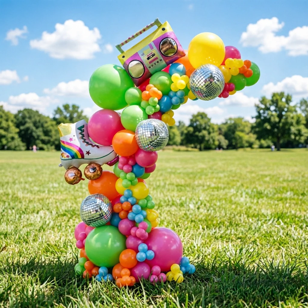 101 Stück Radio-Rollschuh-Folienballons, 80er-90er-Jahre Geburtstagsparty-Dekorationen, aufblasbare Globos-Zubehörteile