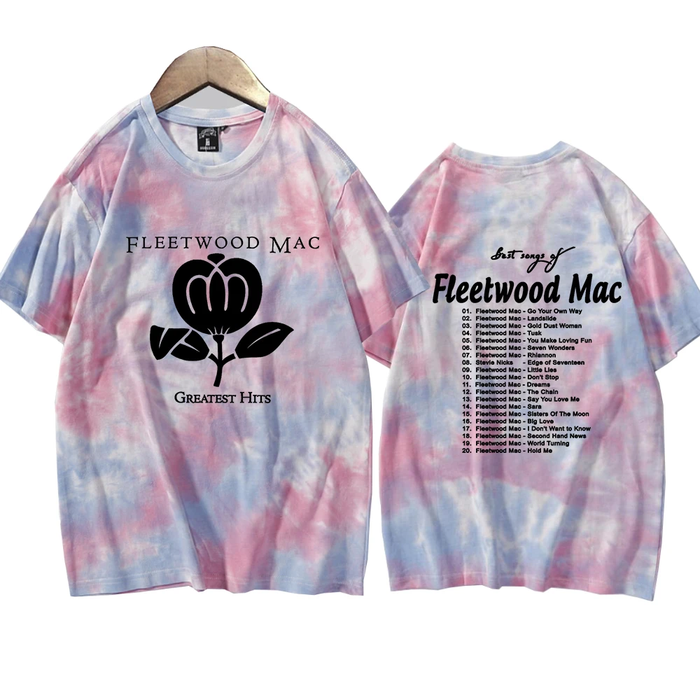 Fleetwood-Mac Greatest Hits 2024 Tour Tie Dye Shirts Man Woman  Round Neck Short Sleeve T-Shirt Music Tour Fans Gift