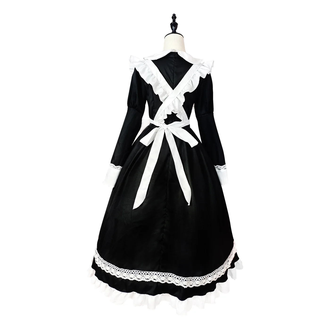 Anime Halloween Cosplay Kostüme Anime Schürze Dienstmädchen Rollenspiel Langes Kleid Übergröße Schwarz Weiß Lolita Dessous Kleid Dienstmädchen Outfits – Detail 16