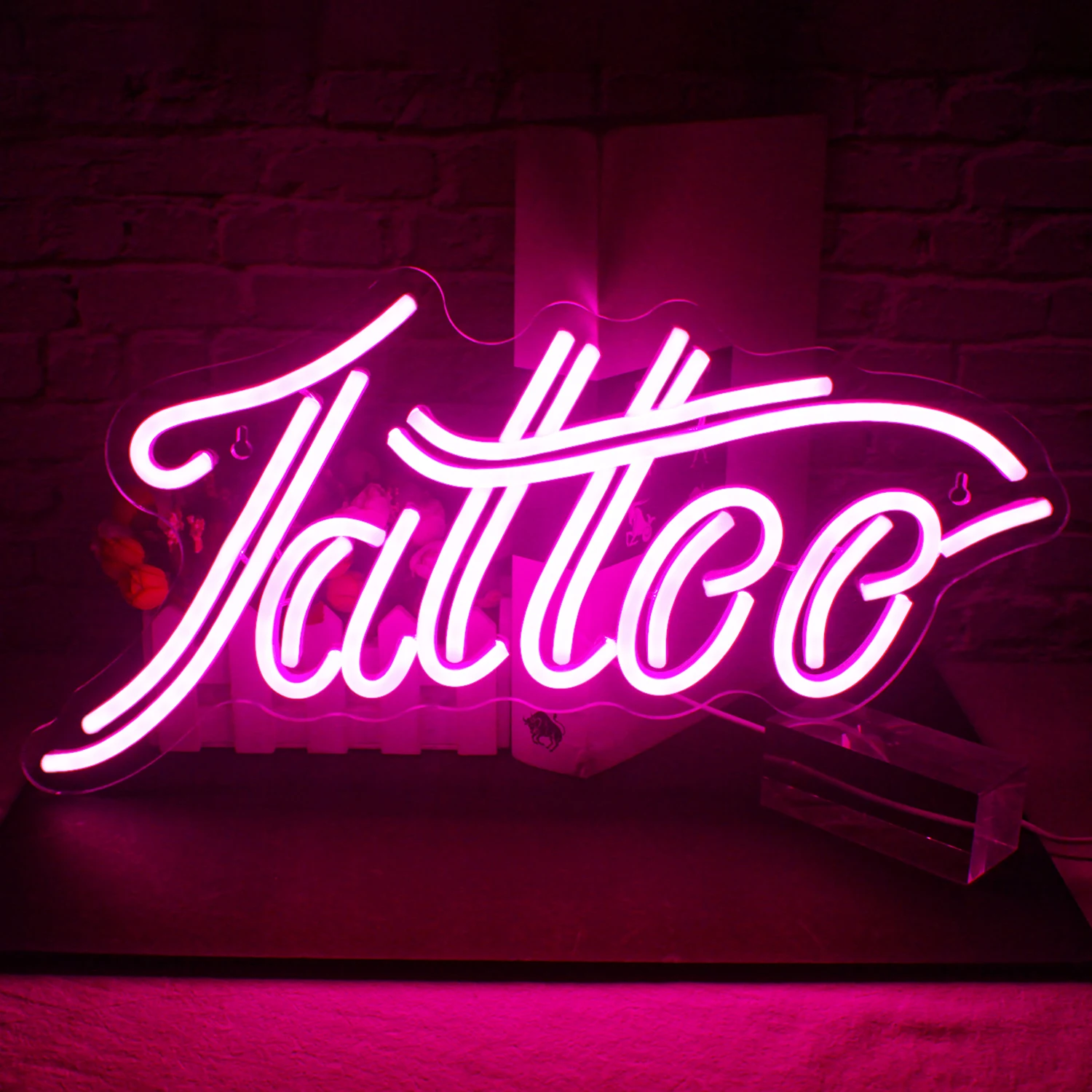 Tattoo Neon Sign Pink LED Wall Decor USB Powered  Acrylic For Tattoo Studio Salon Store Tattoo Lover Room Neon Lights Wall Decor