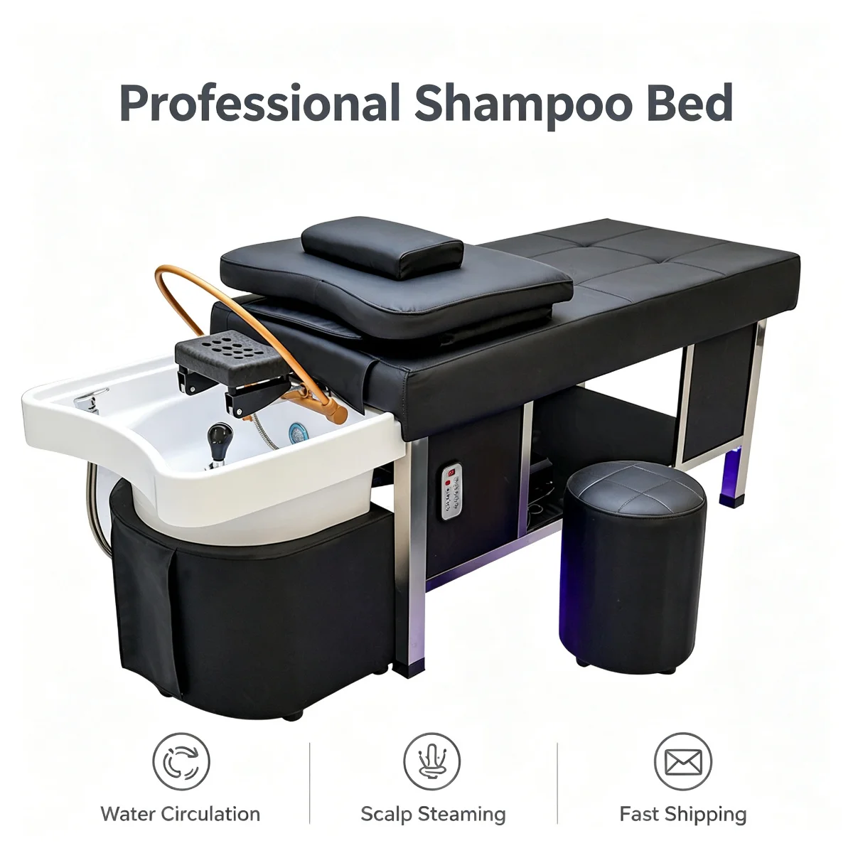 Adjustable Thai Shampoo Bed Water Circulation Head Spa Bed With Fumigation Set Full Lie Hair Washing Massage Bed For Salon