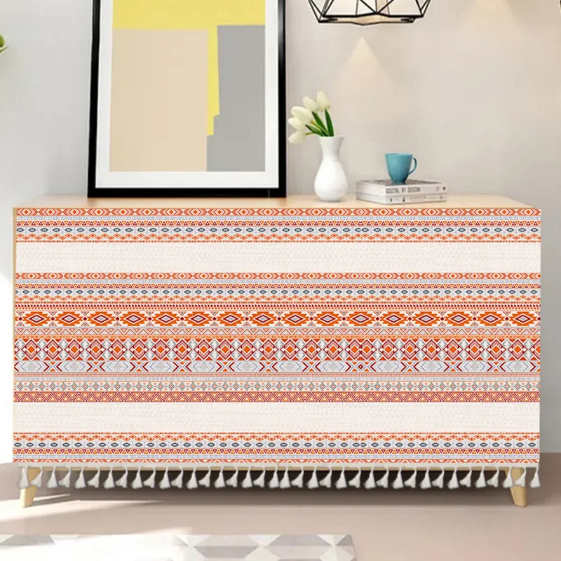 Self-adhesive Half Curtain Door Partition Short Curtains Cotton Linen Dust Cover Kitchen Shoes Rack Cabinet Cupboard Cover
