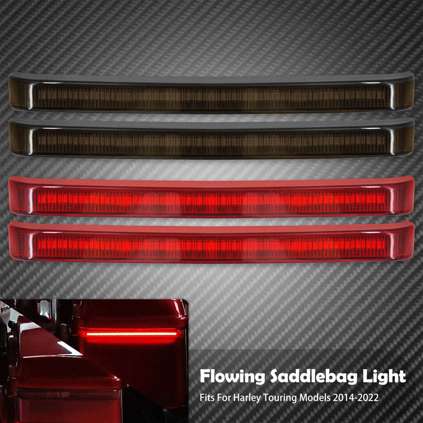 Motorcycle Led Saddlebag Brake Flowing Turn Signal Accent Light For Harley Touring 1997-2022 Electra Glide Road Glide FLHR CVO
