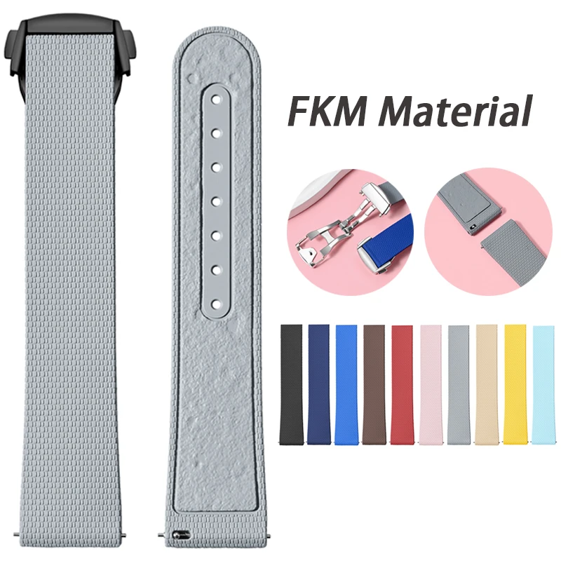

Fluoro Rubber Strap for Swatch X Omega MoonSwatch 20mm FKM Quick Release Universal Watch Band Bracelet for Seamaster 300 600