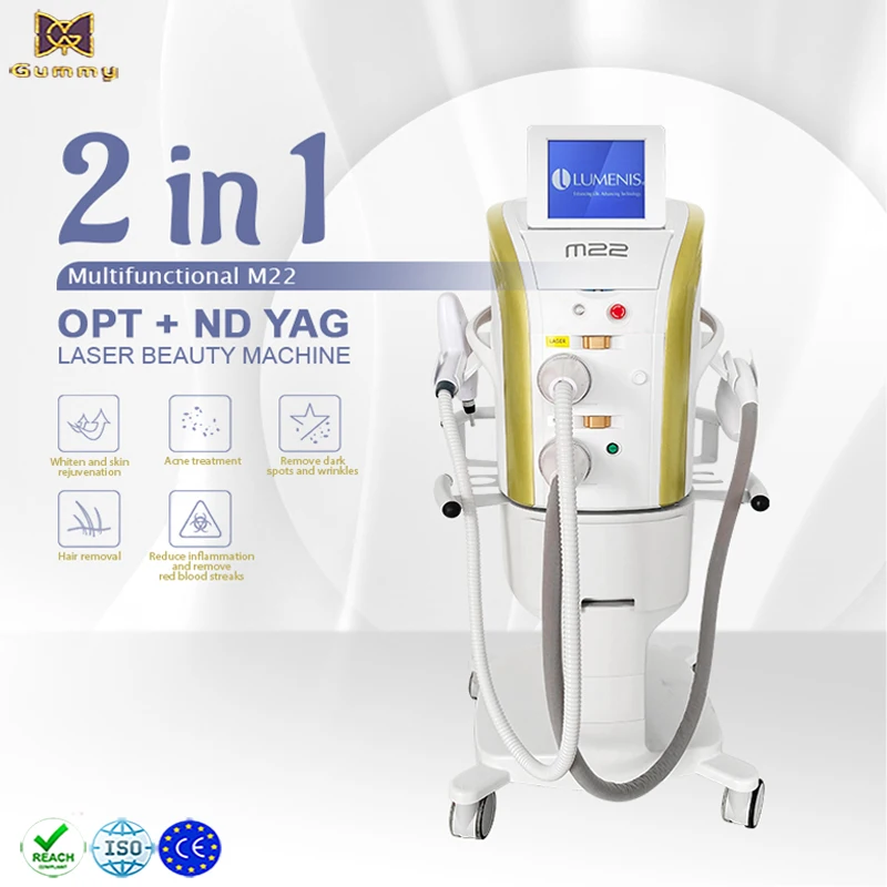 

M22 2 In 1 Double Handles OPT Laser IPL Machine Laser Hair Removal Machine Beauty Equipment Skin Rejuvenation Tattoo Device