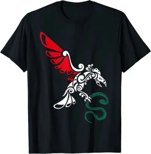  Mexican Eagle Aztec Style, Mexican Coat of Arms Tribal T-Shirt S-3XL