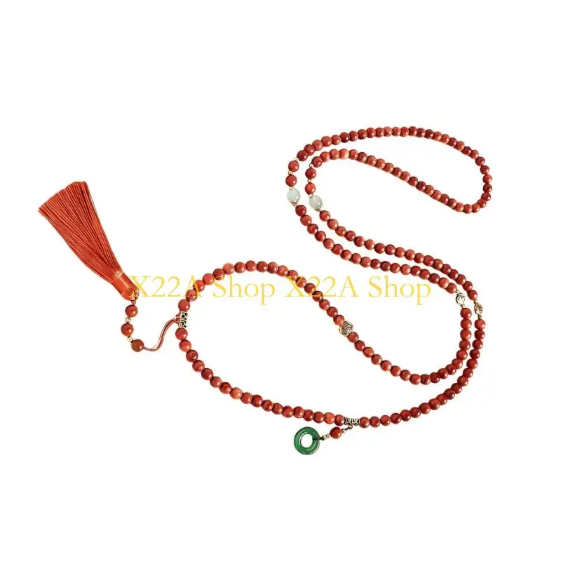 Unique Lightweight Wooden Bead Fringe Necklace Beaded Bangle Comfortable for Long Term Wear for Travelers Professionals
