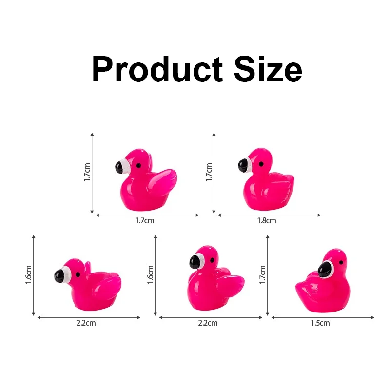 10 Pcs Mini Flamingo Figurines Fairy Garden Accessories Cute Resin Animal Miniature for DIY Craft, Home Potted Plant Decoration