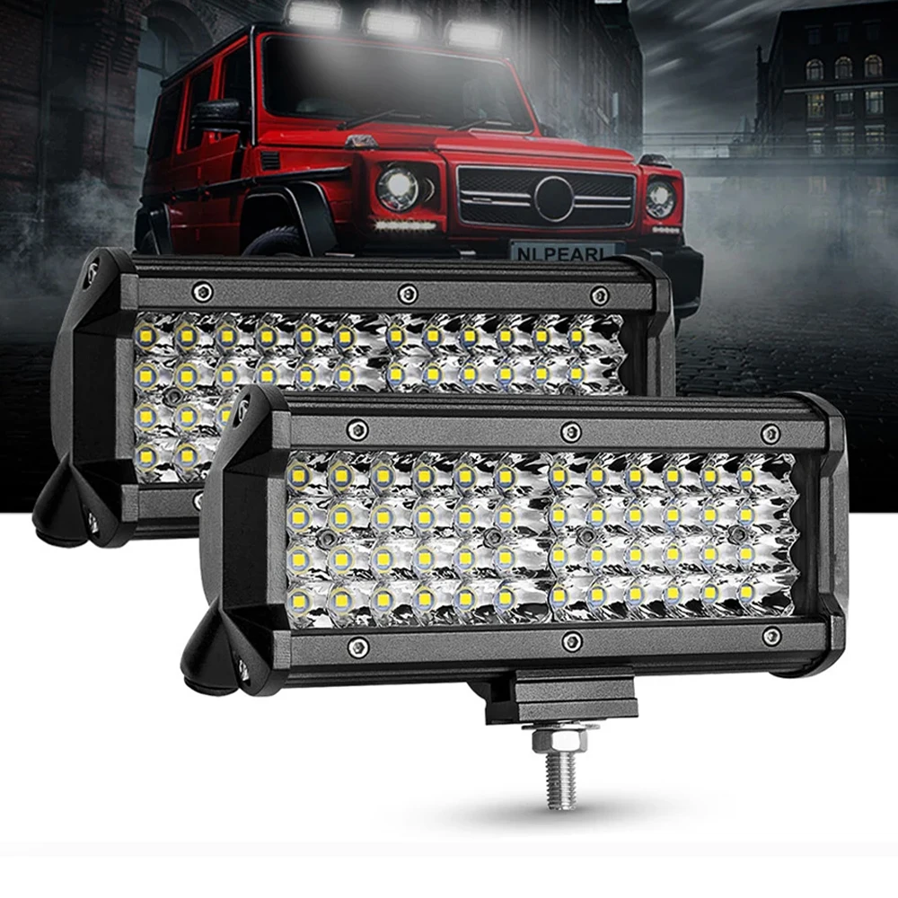 NLpearl 144W LED Bar Offroad Spot Flood Combo Beam LED Light Bar/Work Light for 4x4 Truck Car SUV 4WD Boat Barra LED Headlight