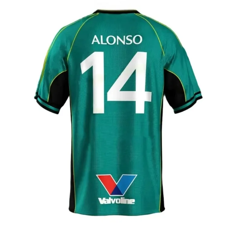 

2025 Новое поступление с 3D-принтом, летний гоночный костюм Alonso 14 GPT, ультра быстрый тренировочный костюм, гоночная футболка с круглым вырезом