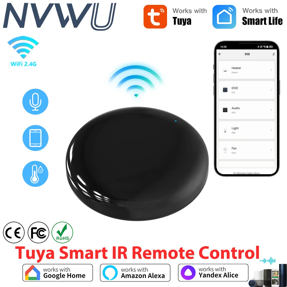 Tuya Universal IR Remote Controller WiFi APP Voice Control Infrared Remote Control for Smart Home Control for TV Air Conditioner