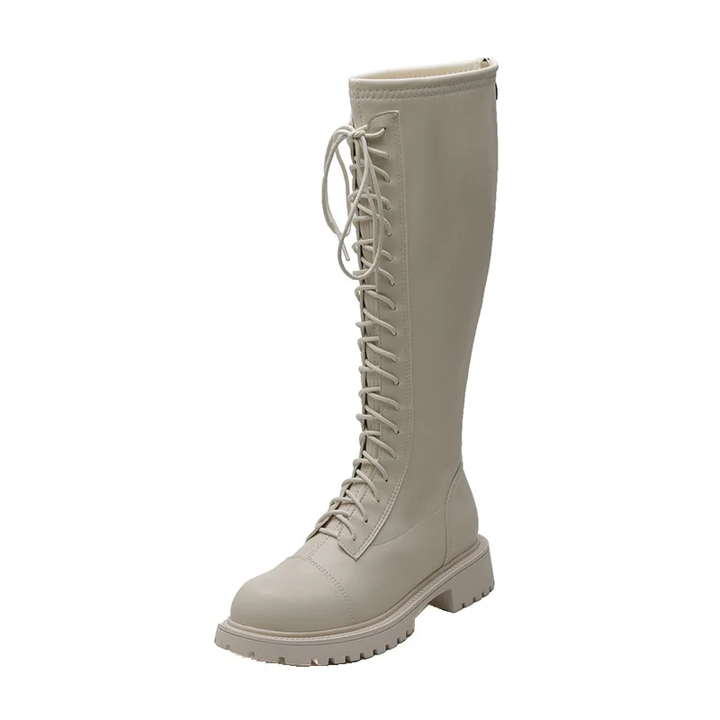 Long Boots 2021 New But Knee-net Celebrity Skinny short Boots High Boots Female Thick-soled Wild British Knight Boots Female