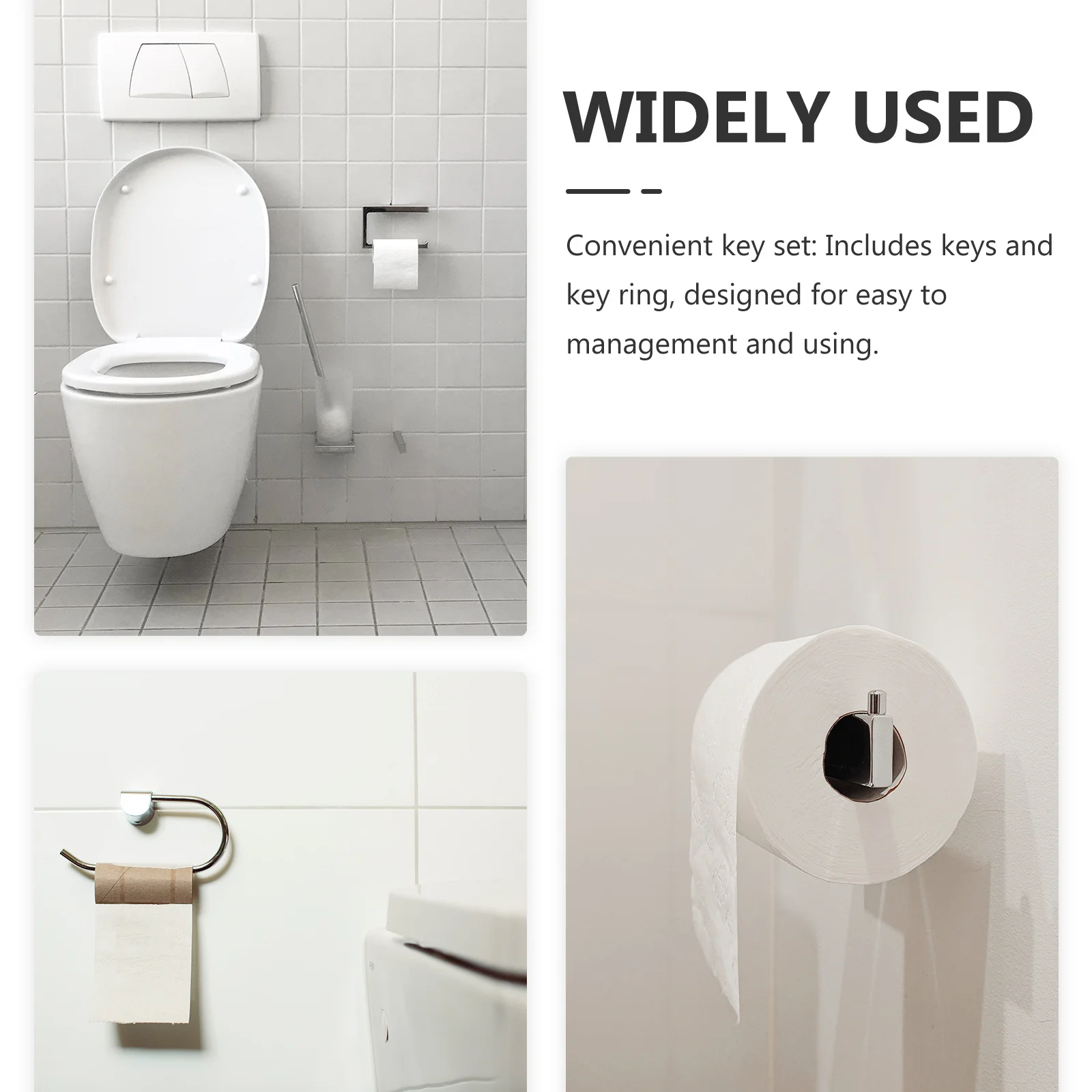 

5pcs Toilet Paper Dispenser Key Universal Metal Paper Towel Key Set For Commercial Bathroom Kitchen Office Replacement