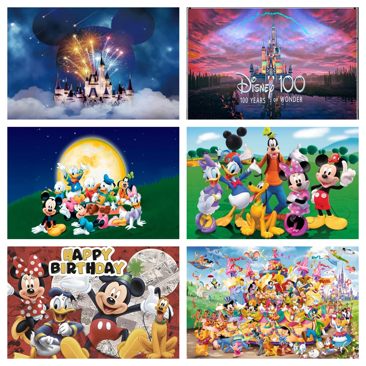 Disneyland Mickey Mouse Background For Photography Photo Backdrop Baby Shower Birthday Party Decoration Props Supplies Custom