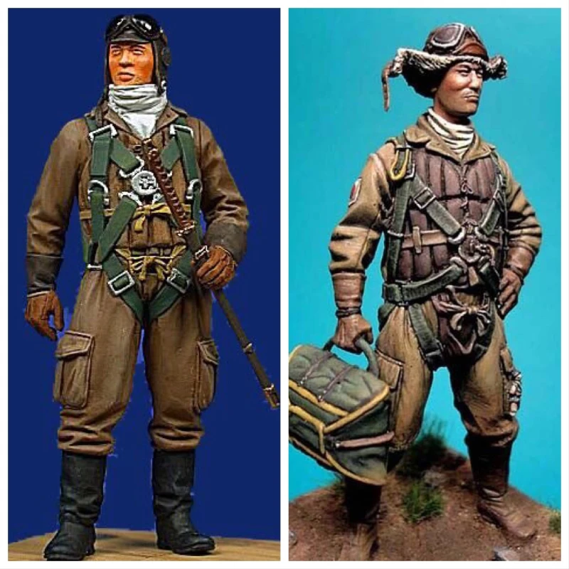 Spot 1/32 Scale Pilot Group 2 People Resin Figure Assembly Model Kit Unassembled Unpainted Diy Toy Miniature