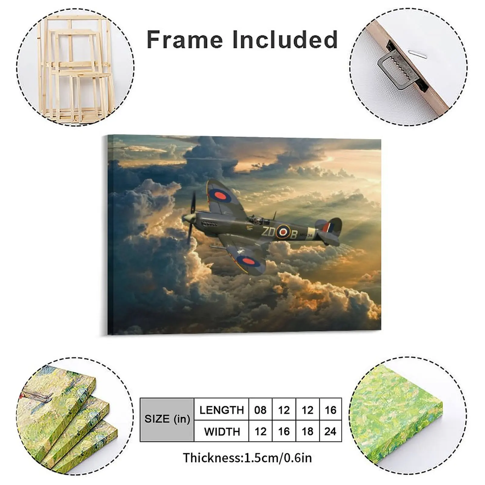 Spitfire Canvas Painting Cinema Kitchen Designing Wall Decor Party Framed Wall Painting