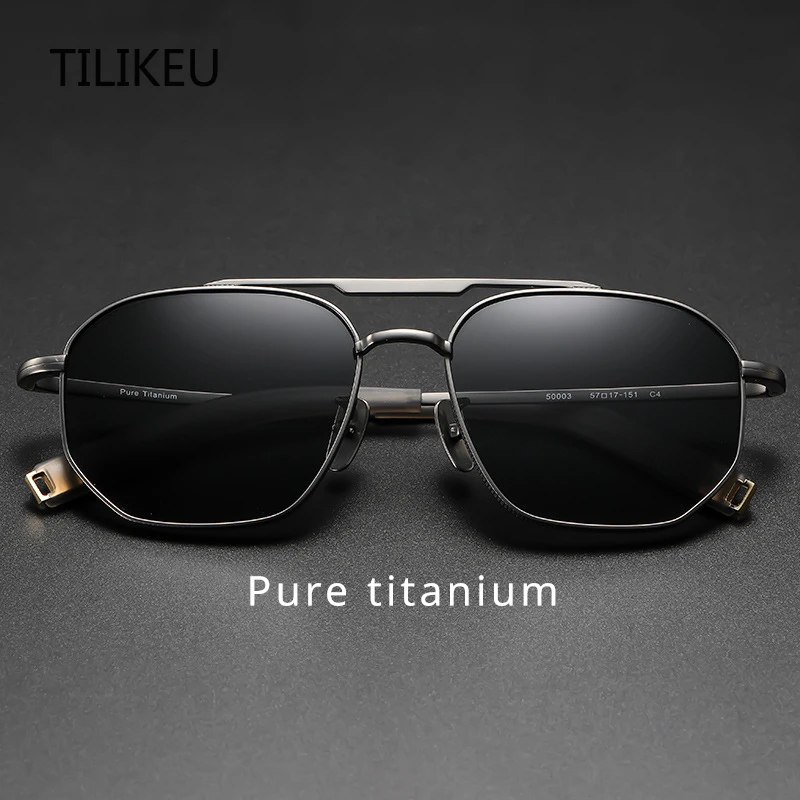 

Новые поляризационные солнцезащитные очки из чистого титана со стильной большой оправой в квадратной оправе, устойчивые к ультрафиолетовому излучению, минималистичный и ретро-дизайн для мужчин