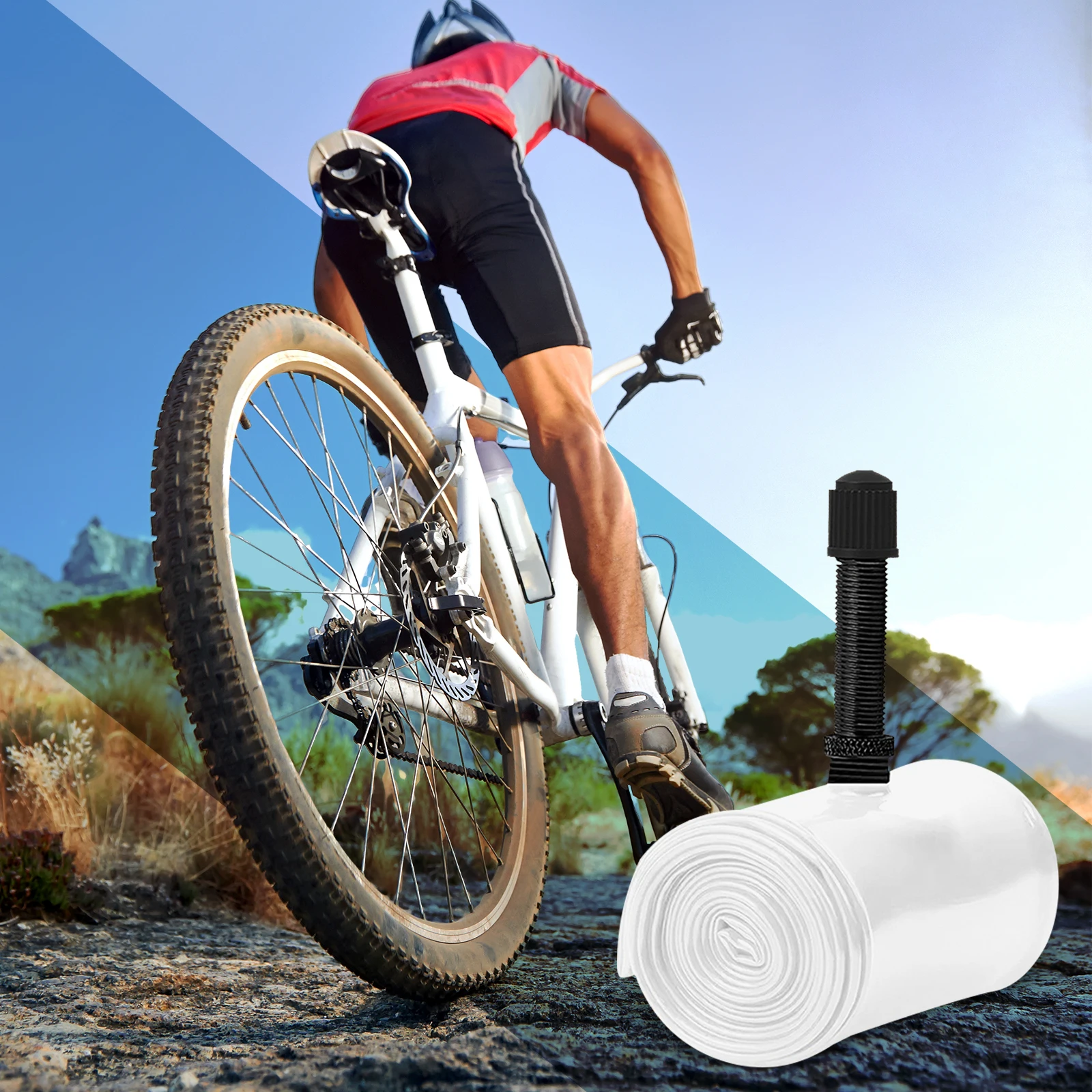 

TPU Road Bike Inner Tube with 1.92-2.6 Schrader Valve Inner Tubes Ultra Lightweight for Road Mountain and Gravel Bicycles