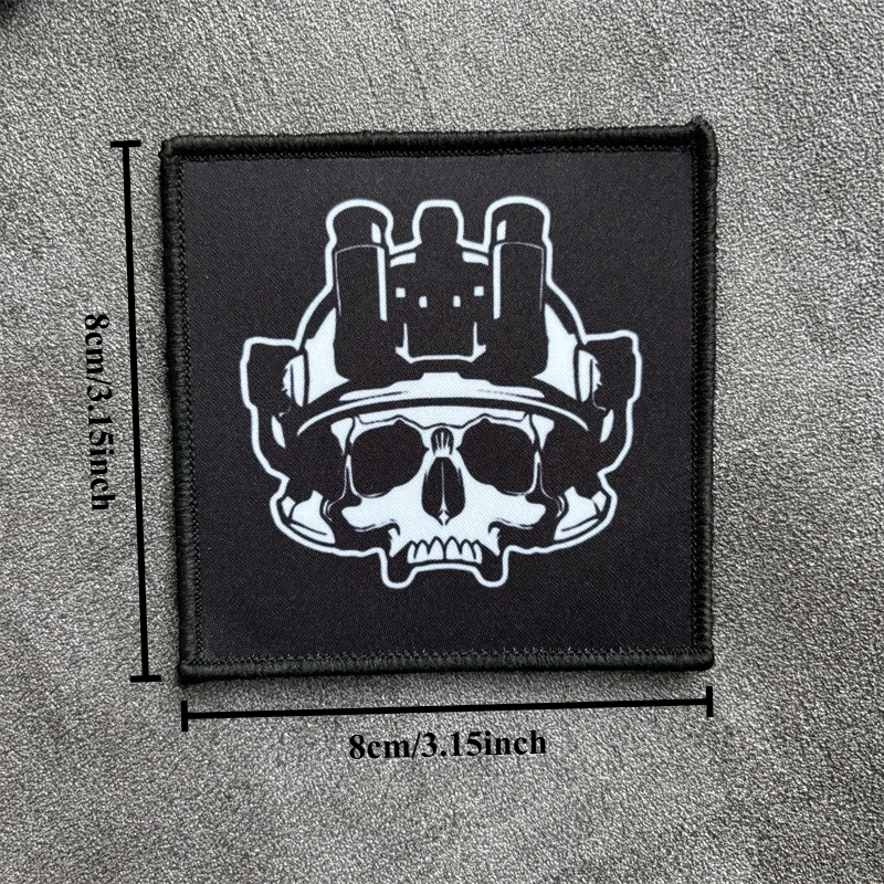 Parche táctico calavera visión nocturna – gancho y bucle MOLLE - imagen 4