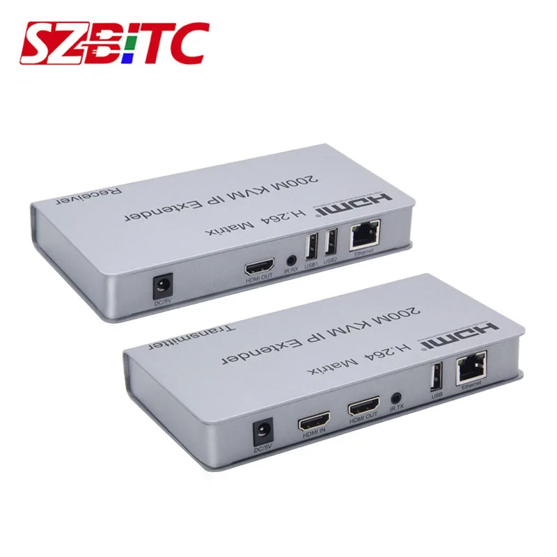 

200M HDMI USB Extender Over IP By Cat5 Cat5e Cat6 H.264 HDMI Extender Multipoint to Multi-point,Point to Point