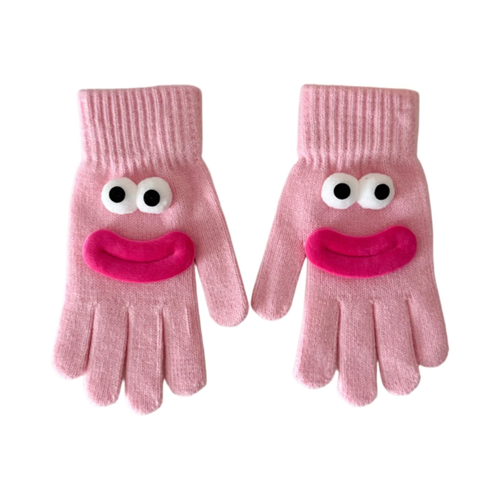 Sarung Tangan Lucu Wanita Sarung Tangan Natal Sarung Tangan Tebal Hangat Musim Dingin Motif Kartun Lucu Mulut Sosis Sarung Tangan Terpisah Jari